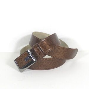 ESCADA Patent Leather Belt Bronze Color Vintage Ladies Women’s Belt Glossy Shiny